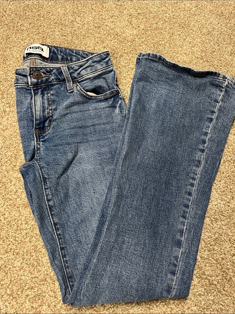 ASOS Mid-Blue Women's flow rise flare Jeans size 25 #2